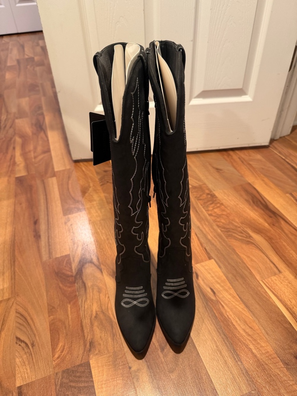Forever 21 Black Suede Over-the-Knee Western Boots